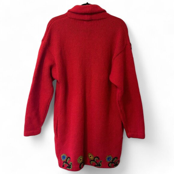 Vintage Cervelle Oversized Wool-Blend Embroidered Sweater - Picture 7 of 8